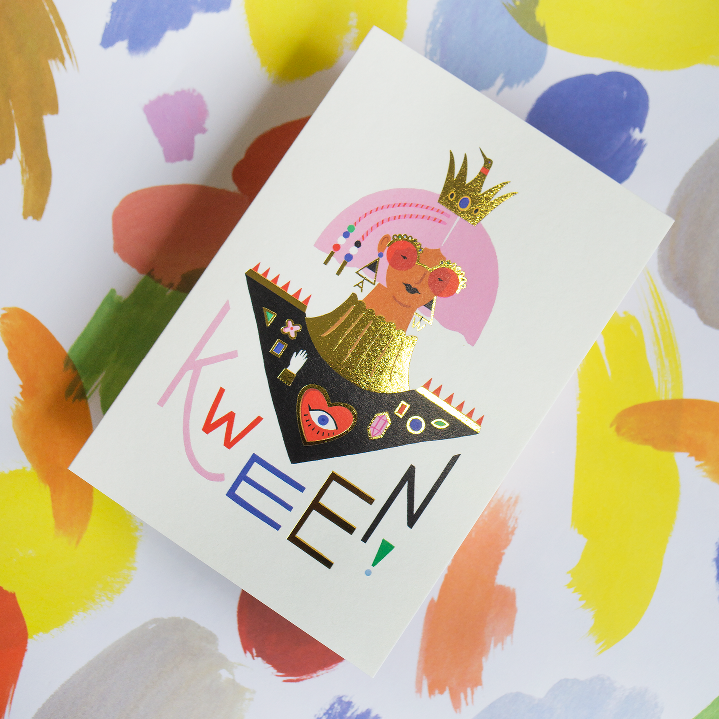 Kween Gold Foiled Greeting Card