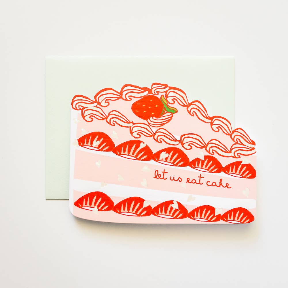 Let Us Eat Cake Congrats Holographic Greeting Card