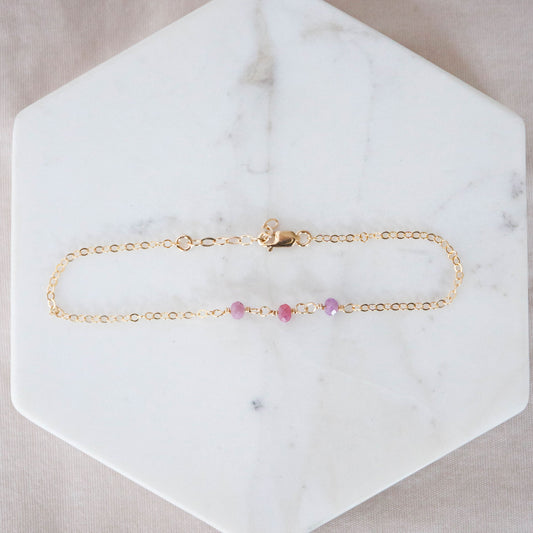 Ruby Particle Bracelet - gold