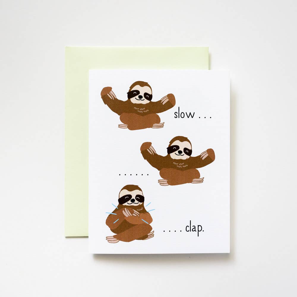 Slow Clap Sloths Congratulations Card