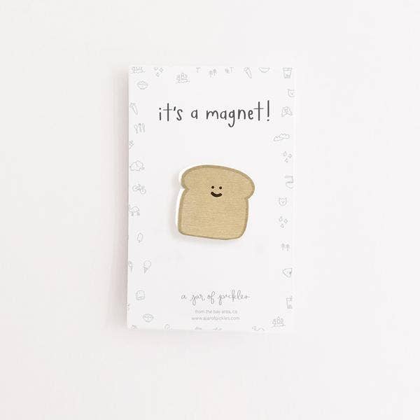 Toast Bread Wood Magnet